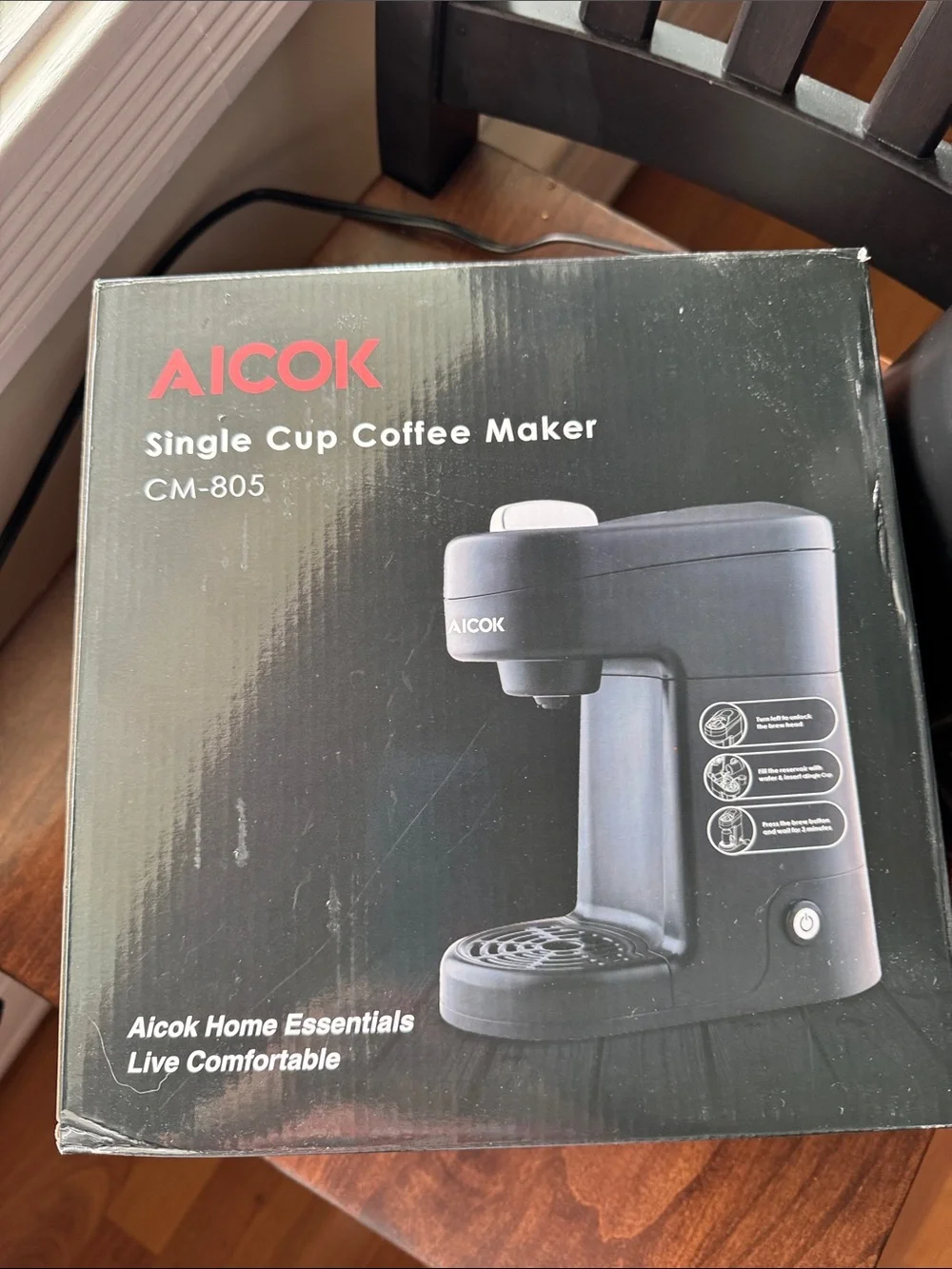 Home Essentials Single-Serve Coffee Brewer in Black